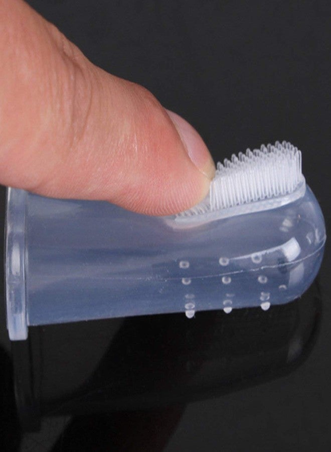 Genericc Manual Akhil Store Cats & Dog Finger Pet Silicon Toothbrush With Case Cover For Teeth Cleaning Or Massage, Adult, Transparent, Pack Of 1 - Image 3